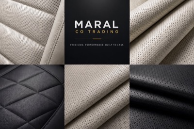 Perforated leather samples for automotive seat covers